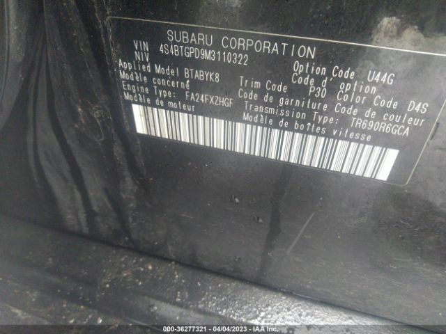 4S4BTGPD9M3110322 Subaru Outback Touring Xt