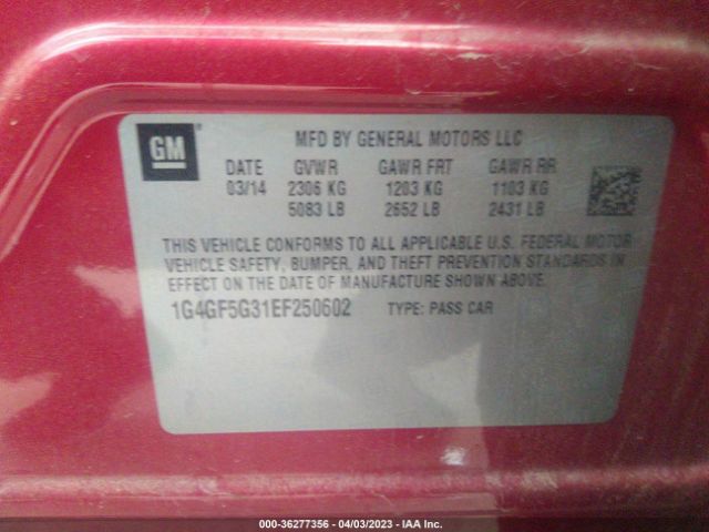 1G4GF5G31EF250602 Buick Lacrosse Premium Ii
