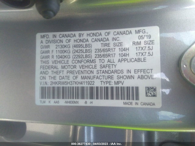 Honda CR-V LX 2019 2HKRW5H37KH411922 Image 9