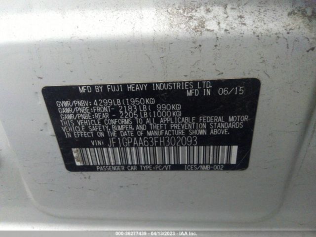 JF1GPAA63FH302093 Subaru Impreza Wagon 2.0i