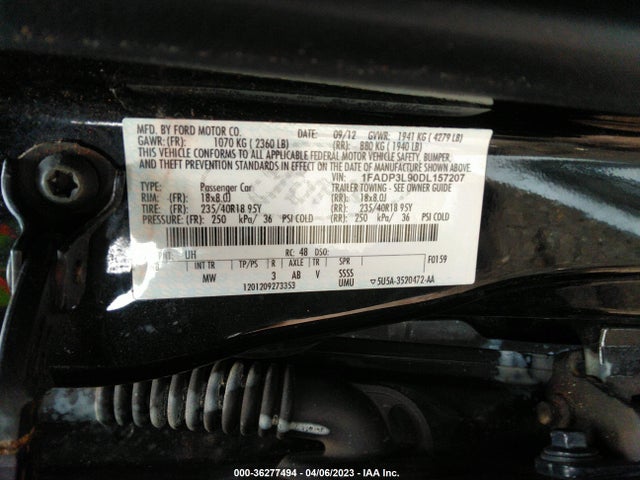 2013 FORD FOCUS ST VIN: 1FADP3L90DL157207