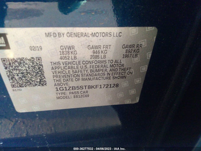 Chevrolet MALIBU LS 2019 1G1ZB5ST8KF172128 Image 9