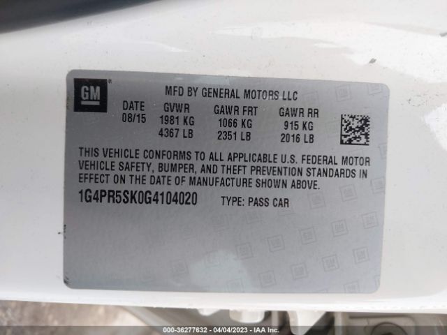1G4PR5SK0G4104020 Buick Verano Convenience Group