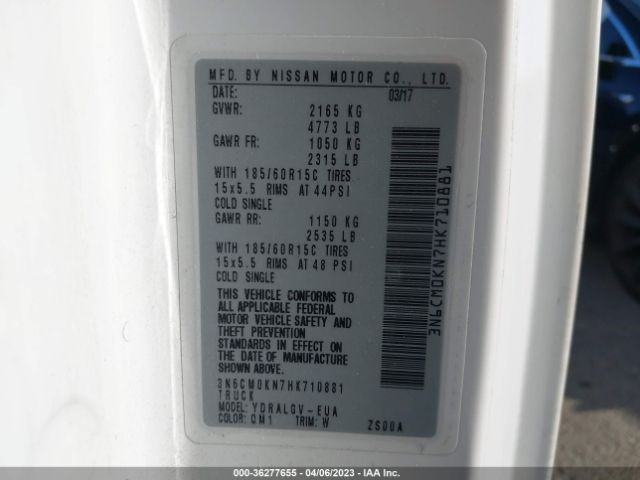 3N6CM0KN7HK710881 Nissan Nv200 Compact Cargo Sv