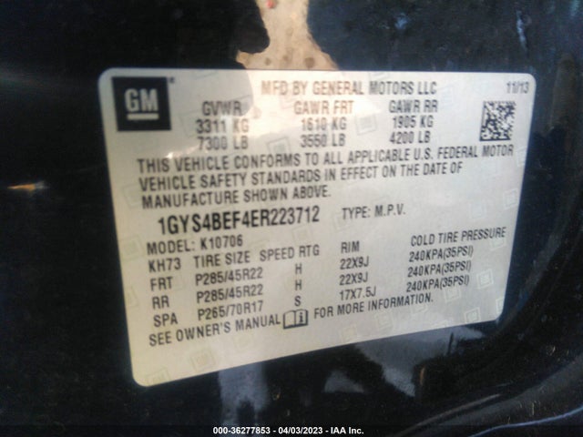 1GYS4BEF4ER223712 Cadillac Escalade Luxury