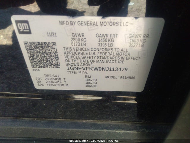 Chevrolet Traverse Ls 2022 1GNEVFKW9NJ113479 Image 9