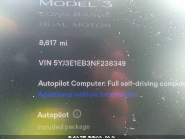 Tesla Model 3 Long Range 2022 5YJ3E1EB3NF238349 Image 10