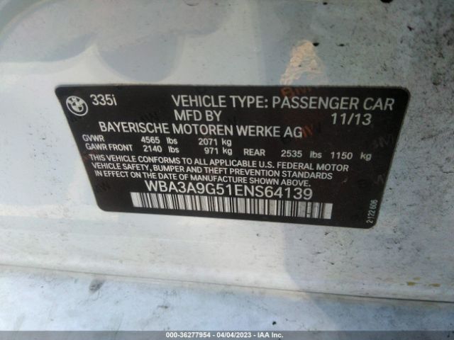 WBA3A9G51ENS64139 BMW 3 Series 335i