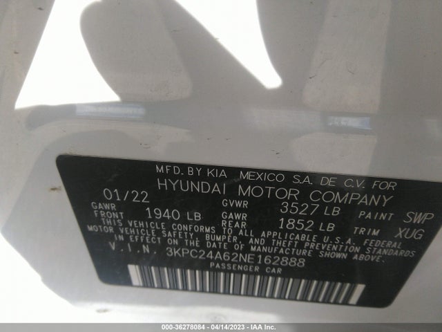 Hyundai Accent Sel 2022 3KPC24A62NE162888 Image 10