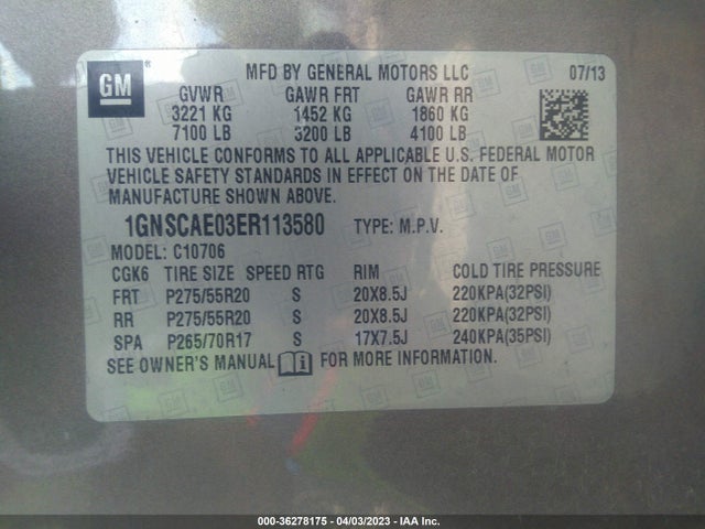 Chevrolet Tahoe Ls 2014 1GNSCAE03ER113580 Image 10