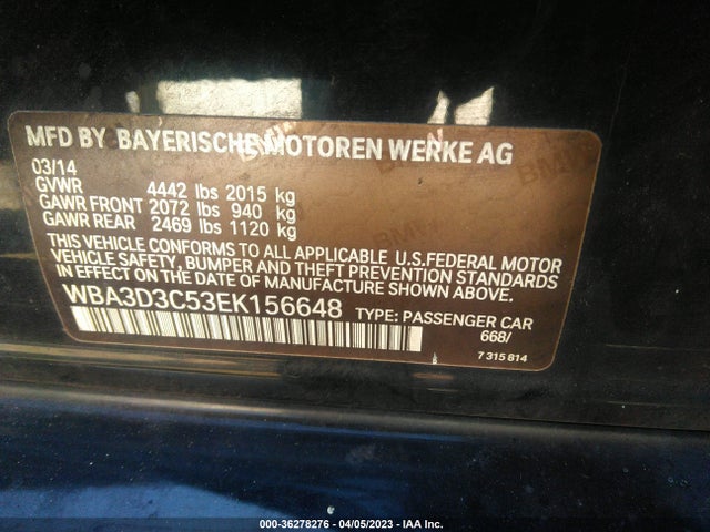 BMW 3 Series 328d 2014 WBA3D3C53EK156648 Image 9