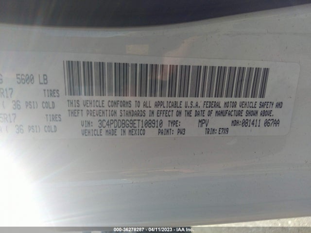 Dodge Journey Sxt 2014 3C4PDDBG9ET108910 Image 9