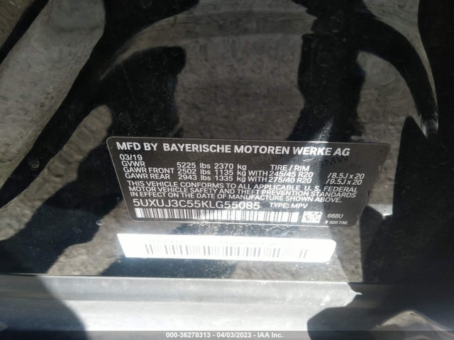 5UXUJ3C55KLG55085 BMW X4 Xdrive30i