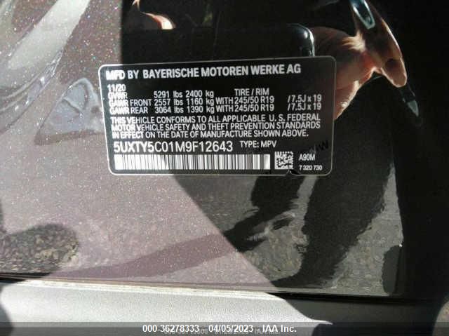 5UXTY5C01M9F12643 BMW X3 Xdrive30i