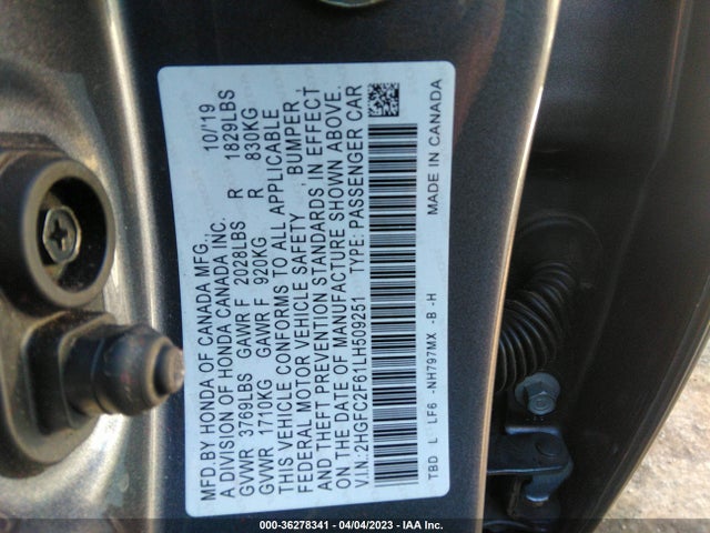 Honda Civic Sedan Lx 2020 2HGFC2F61LH509251 Image 9