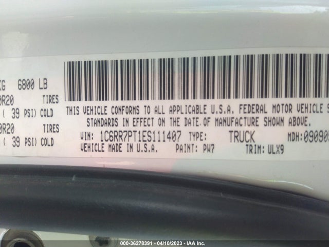 1C6RR7PT1ES111407 RAM 1500 Longhorn Limited