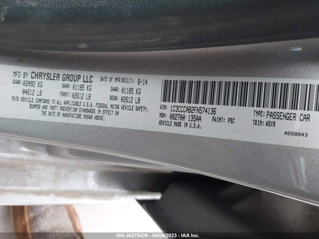 1C3CCCAB2FN574136 Chrysler 200 Limited