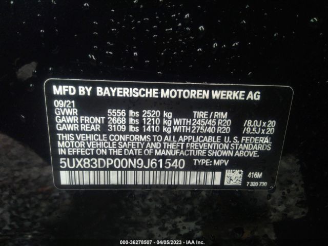5UX83DP00N9J61540 BMW X3 M40i