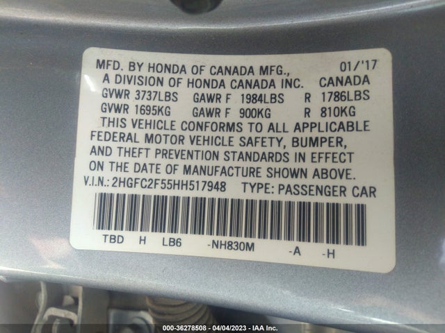 Honda Civic Sedan Lx 2017 2HGFC2F55HH517948 Image 9