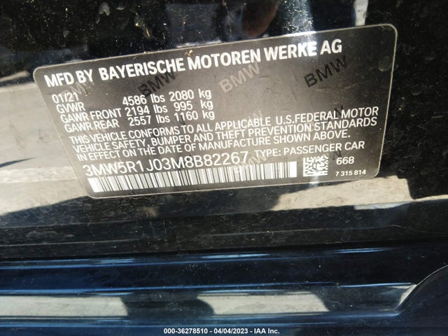 BMW 3 Series 330i 2021 3MW5R1J03M8B82267 Image 10