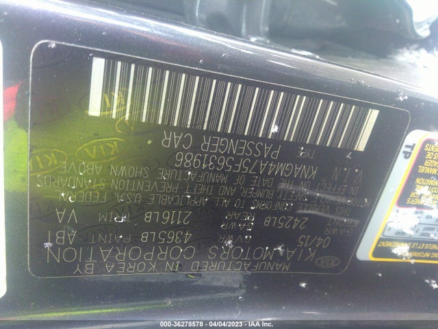 KIA Optima Lx 2015 KNAGM4A75F5631986 Image 10