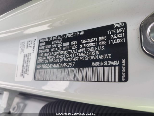 2021 PORSCHE CAYENNE COUPE WP1BG2AY4MDA49297 Photo 8