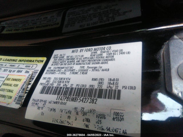 Ford Mustang V6 2015 1FATP8EM8F5427382 Image 10