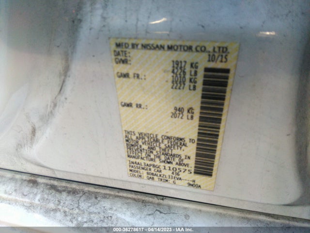 Nissan Altima 2.5 Sv 2016 1N4AL3AP8GC110575 Image 10
