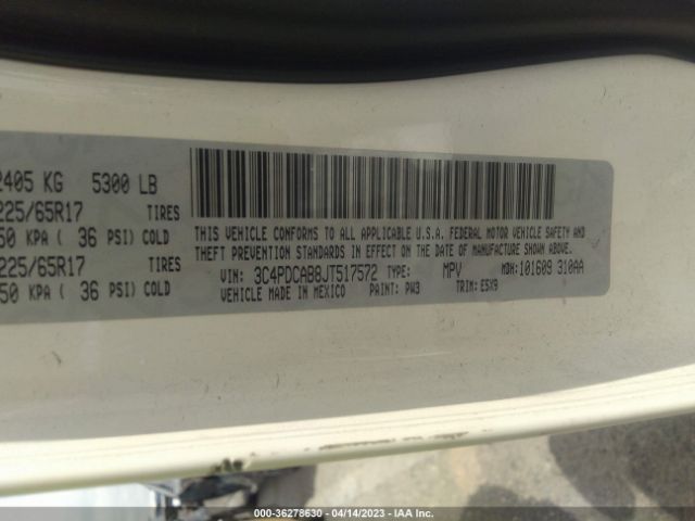 3C4PDCAB8JT517572 Dodge JOURNEY SE