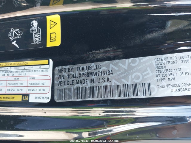 1C4JJXP68MW716734 Jeep Wrangler 4xe Unlimited Sahara