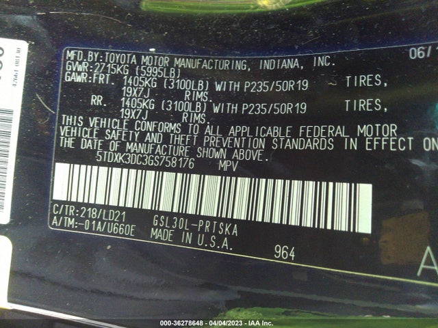 Toyota SIENNA SE 2016 5TDXK3DC3GS758176 Image 9