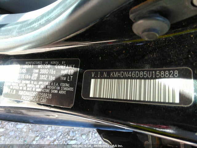 2005 HYUNDAI ELANTRA GLS/GT VIN: KMHDN46D85U158828