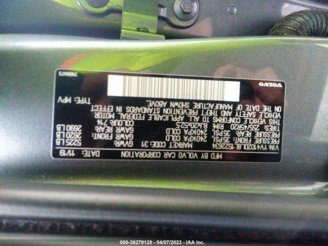 YV4102DL8L1522634 Volvo Xc60 Inscription