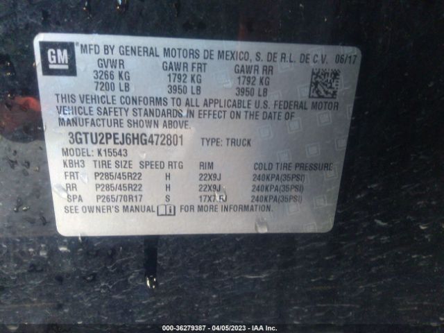 3GTU2PEJ6HG472801 GMC Sierra 1500 Denali