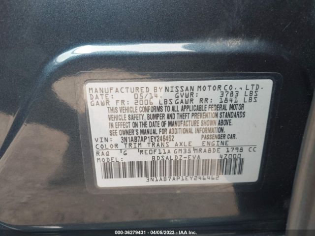 3N1AB7AP1EY246462 Nissan SENTRA SV