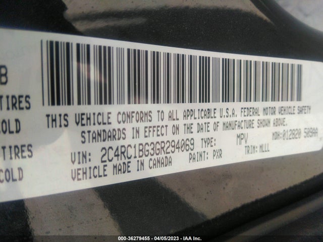 2C4RC1BG3GR294069 Chrysler Town & Country Touring