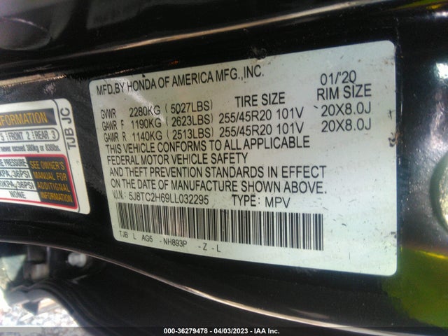 5J8TC2H69LL032295 Acura Rdx W/a-spec Pkg