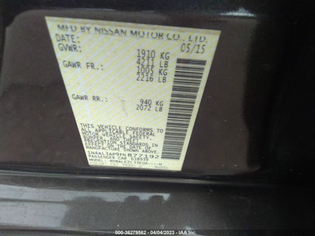1N4AL3AP9FN877192 Nissan Altima 2.5 S