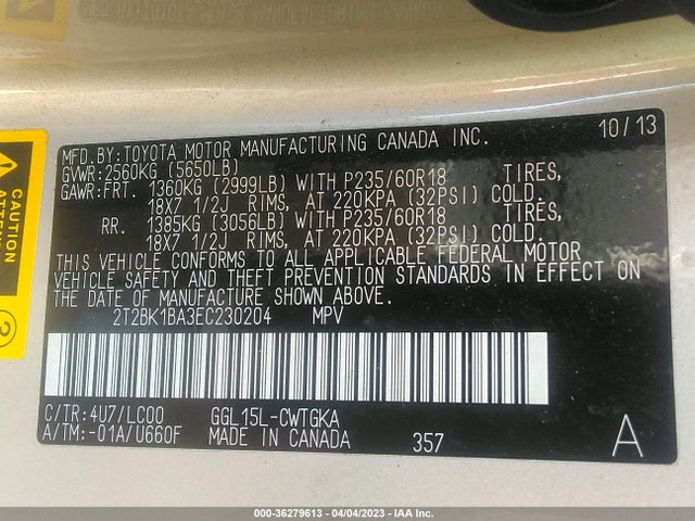 Lexus RX 350 2014 2T2BK1BA3EC230204 Image 9