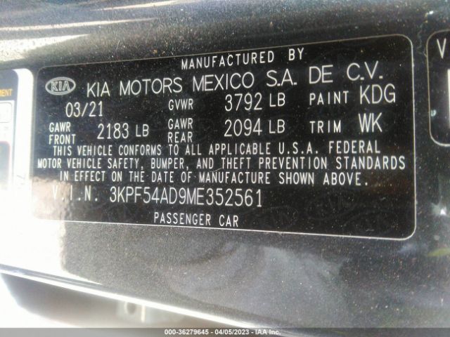 3KPF54AD9ME352561 KIA FORTE EX