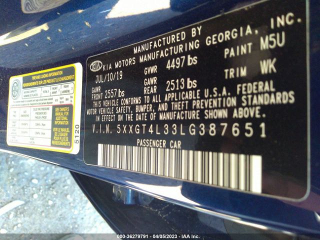 5XXGT4L33LG387651 KIA Optima Lx