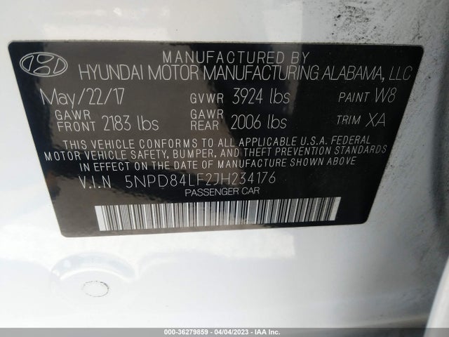 Hyundai Elantra Value Edition 2018 5NPD84LF2JH234176 Image 10