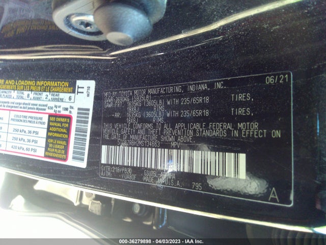 Toyota Highlander Le 2021 5TDBZRBH2MS134663 Image 9
