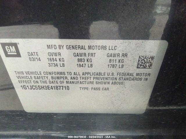 Chevrolet SONIC LT 2014 1G1JC5SH3E4187710 Image 9