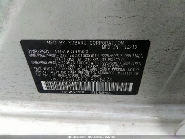 JF2GTAEC3L8226474 Subaru Crosstrek Premium