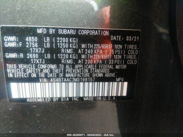 4S4BTAAC2M3198157 Subaru Outback