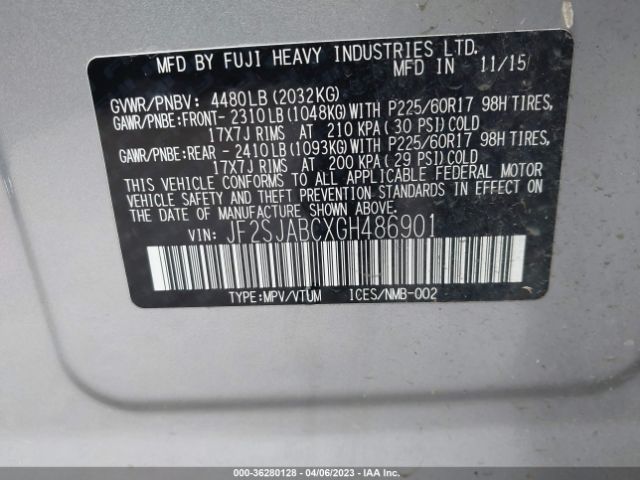 JF2SJABCXGH486901 Subaru Forester 2.5i