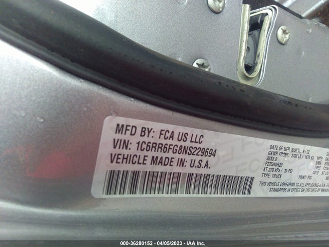 1C6RR6FG8NS229694 RAM 1500 Classic Tradesman