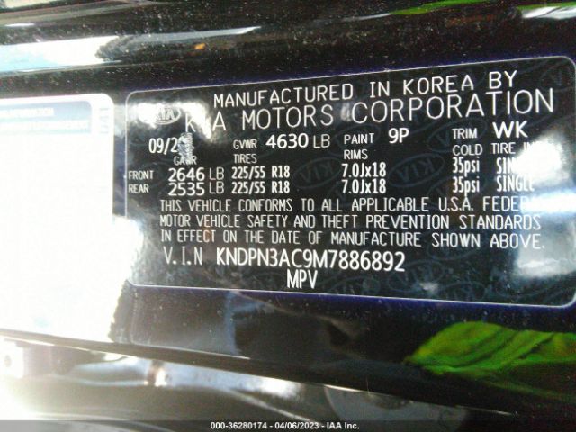 KNDPN3AC9M7886892 KIA Sportage Ex
