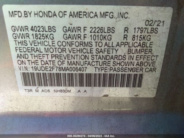 19UDE2F78MA006407 Acura Ilx Package